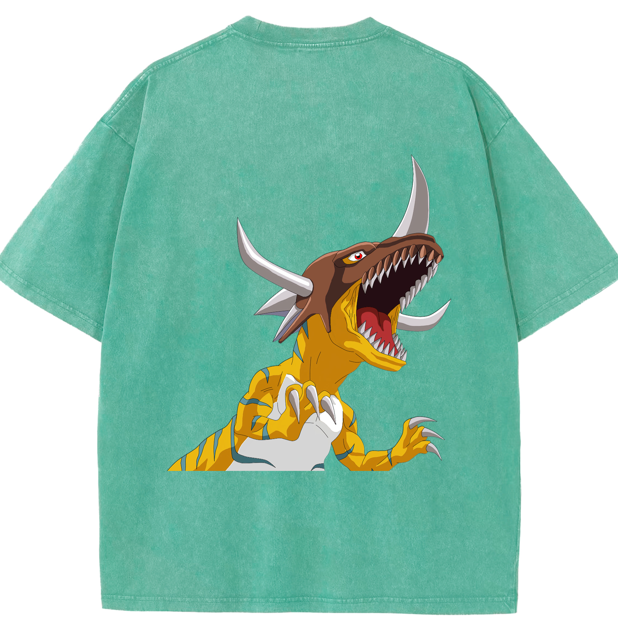 （画像用） Digimon デジタルモンスター/デジモン 綿100% ヴィンテージ風 半袖Tシャツ（背面プリント）